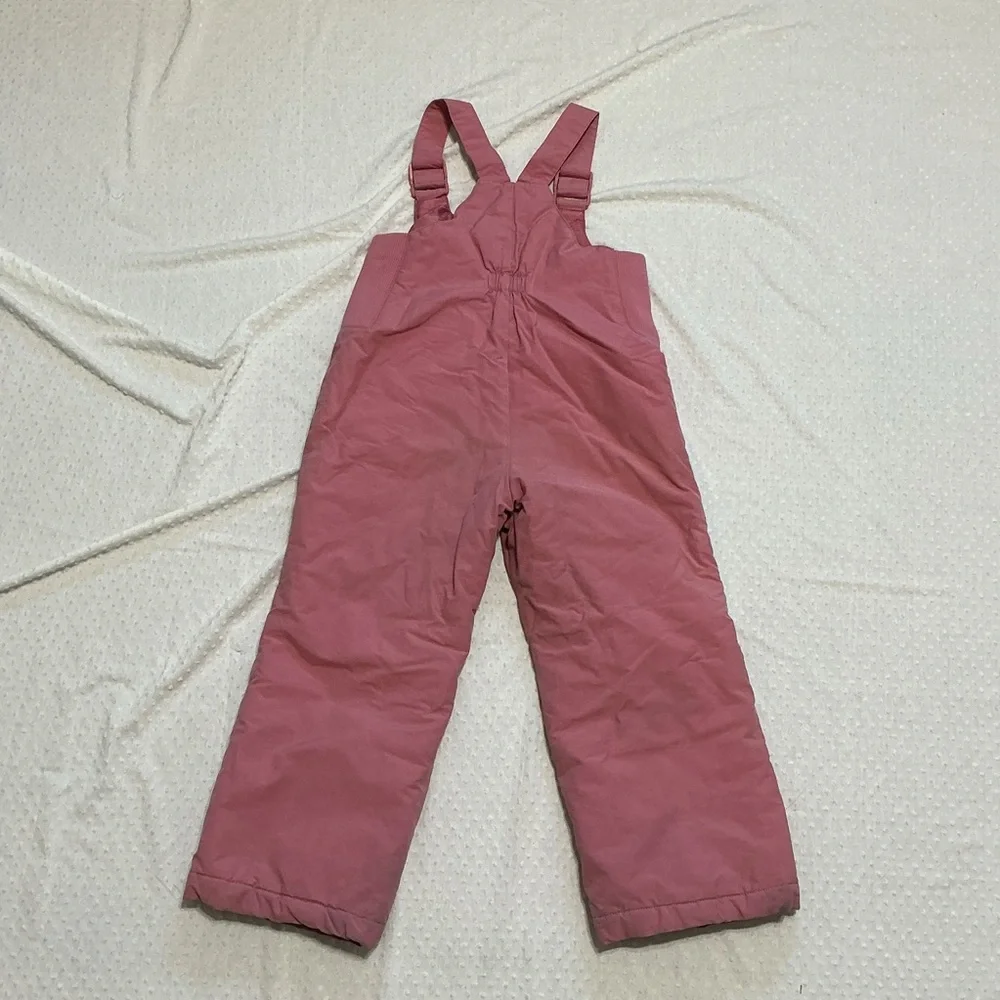 GYMBOREE Girls Dusty Rose Pink Embroidered Snow Bibs Pants Youth 4 4T